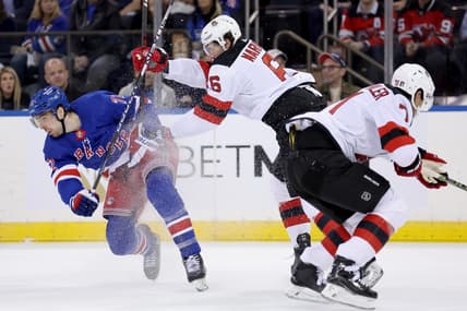 NHL: Stanley Cup Playoffs-New Jersey Devils at New York Rangers