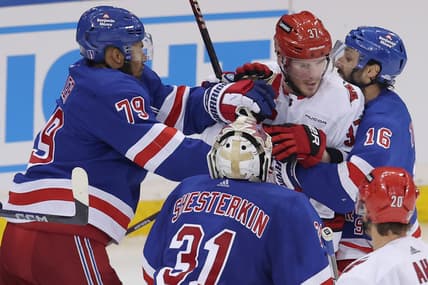 NHL: Stanley Cup Playoffs-Carolina Hurricanes at New York Rangers