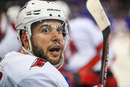 NHL: Stanley Cup Playoffs-Carolina Hurricanes at New York Rangers