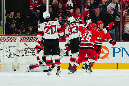 NHL: Stanley Cup Playoffs-New Jersey Devils at Carolina Hurricanes