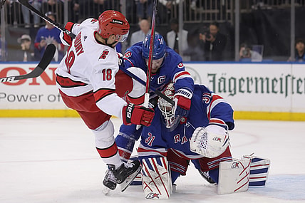 NHL: Stanley Cup Playoffs-Carolina Hurricanes at New York Rangers