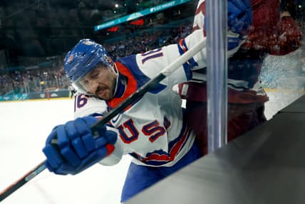 Olympics: Ice Hockey-Men Group C - LAT-USA
