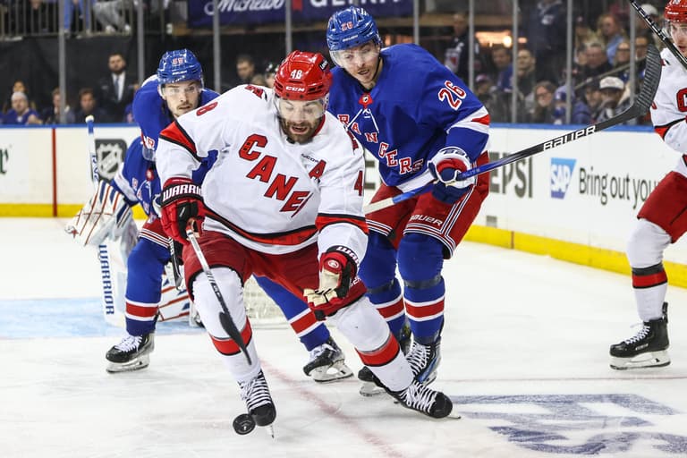 NHL: Stanley Cup Playoffs-Carolina Hurricanes at New York Rangers