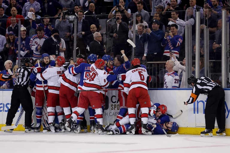 NHL: Stanley Cup Playoffs-Carolina Hurricanes at New York Rangers
