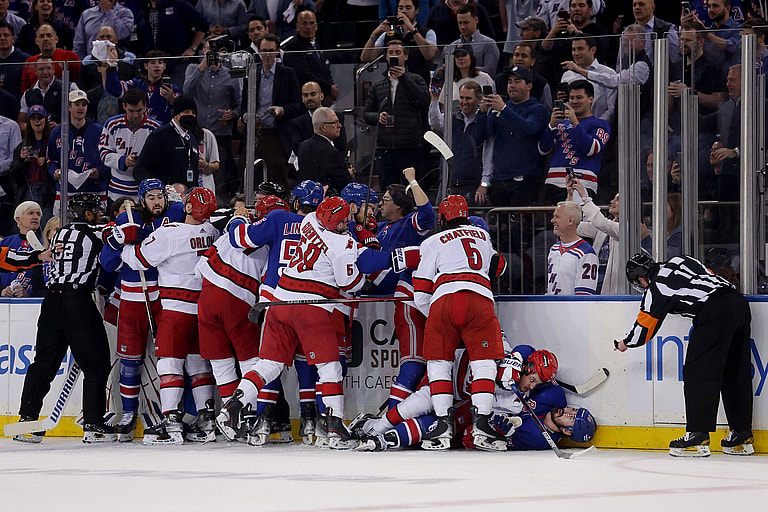 NHL: Stanley Cup Playoffs-Carolina Hurricanes at New York Rangers
