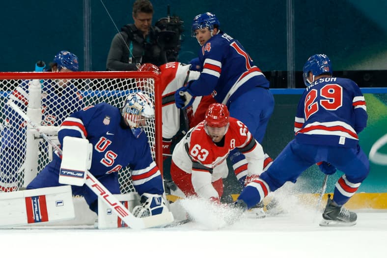 Olympics: Ice Hockey-Men Group C - USA-DEN