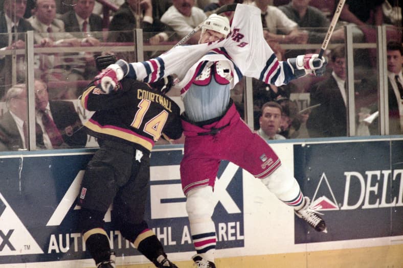 Rangers defeated Vancouver 3-2 to win the 1994 Stanley Cup following game 7 of the Stanley Cup finals at Madison Square Garden