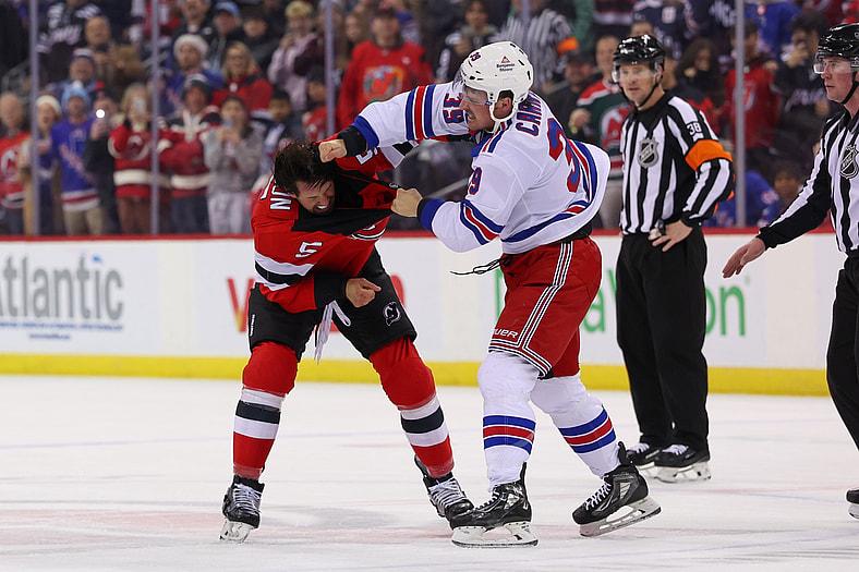 NHL: New York Rangers at New Jersey Devils
