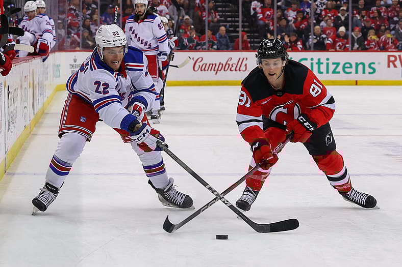 NHL: New York Rangers at New Jersey Devils