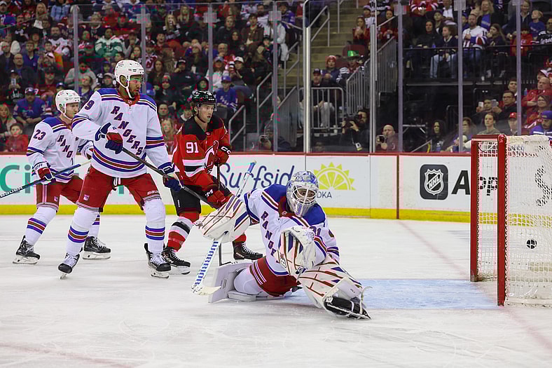 NHL: New York Rangers at New Jersey Devils