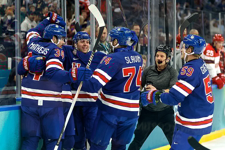 Olympics: Ice Hockey-Men Group C - USA-DEN