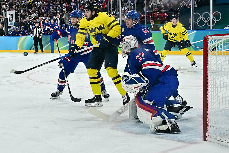 Olympics: Ice Hockey-Men Quarterfinal- USA-SWE