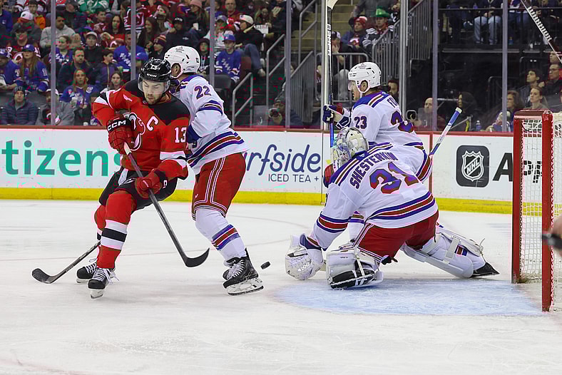 NHL: New York Rangers at New Jersey Devils