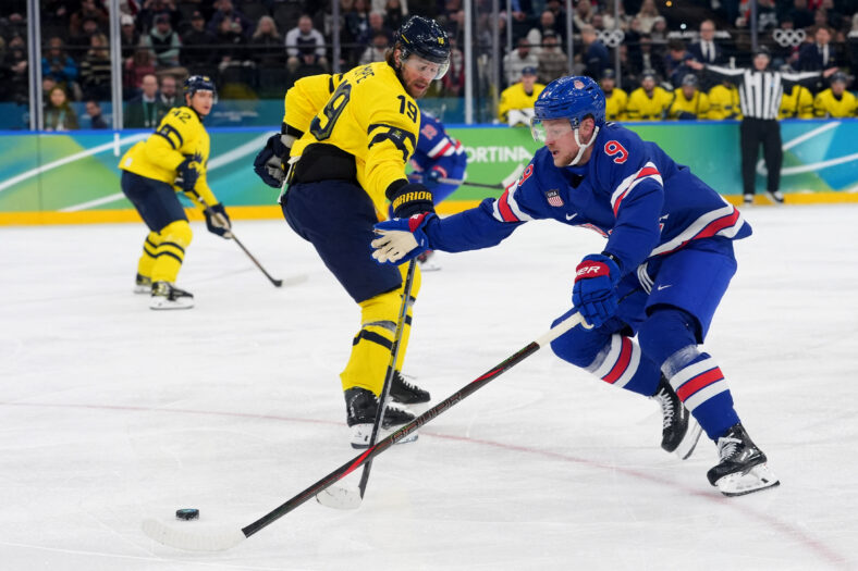 Olympics: Ice Hockey-Men Quarterfinal- USA-SWE